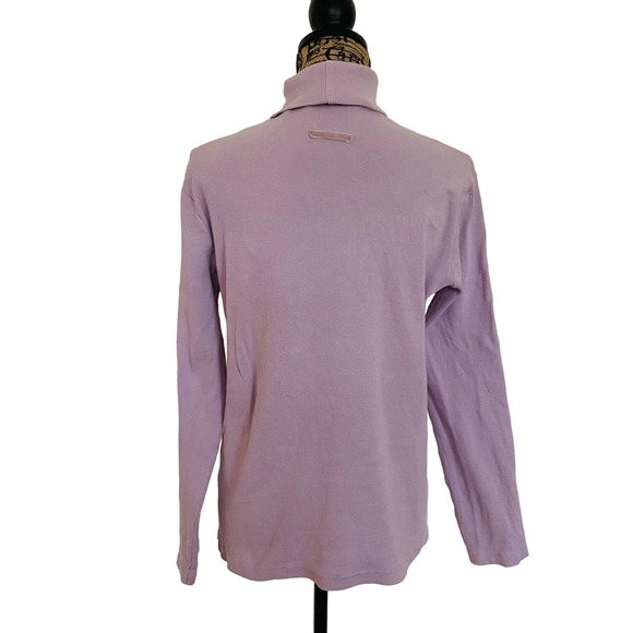 VTG White Stag Womens Ribbed Cotton Spandex Soft Mauve Lavender Turtleneck - Picture 3 of 7